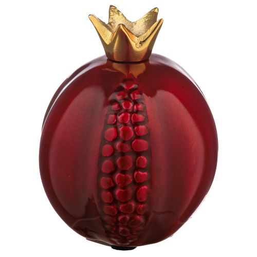 Aluminium Pomegranate Dark Red 10*8 cm - Gold, Maroon