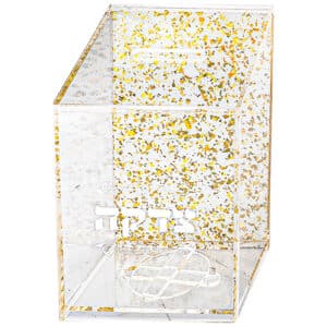 Lucite Tzedakah Box 16 cm - Gold