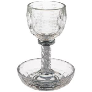 Crystal Kiddush Cup "the Bible Rivers" 16 cm with Stones Contain 100ml // 3.4oz