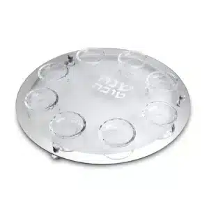 Rosh Hashanah Glass & Crystal Round Plate "Stones" 40 cm