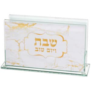 Glass Matches Holder 6.5*4 cm with Print - Marble Design