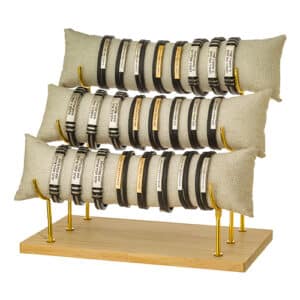 C Bracelets with Amulets - Assorted Set 24 pcs on Stand