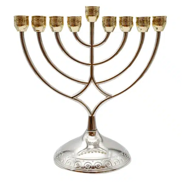 Metal Menorah 28 cm - Gold