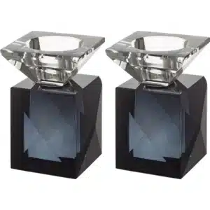 Pair of Crystal Elegant Candlesticks 9 cm - Matte