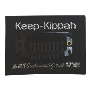 Kippah Clips with Sticker- Black