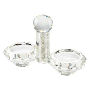 Crystal Salt Shaker 9.5*13.5 cm with Clear Glass Chips