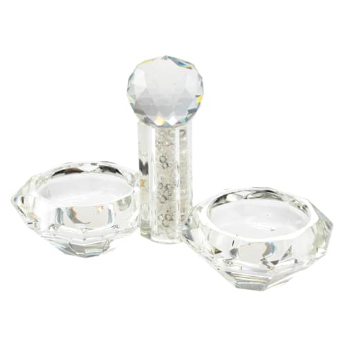 Crystal Salt Shaker 9.5*13.5 cm with Clear Glass Chips
