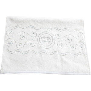 Pair of White Hand Towels with Fancy Stones, 72*34 cm