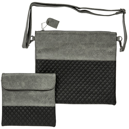 Leatherette Talit & Tefilin Set 38*31 cm - Dark Gray