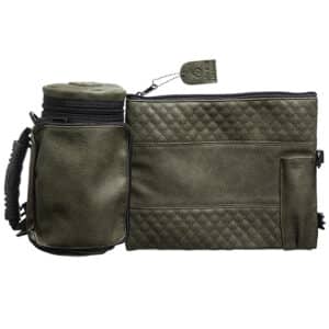 Leatherette Thermal Tefillin & Tallit Protective Case "Tik-taf" 22 cm- Olive Green