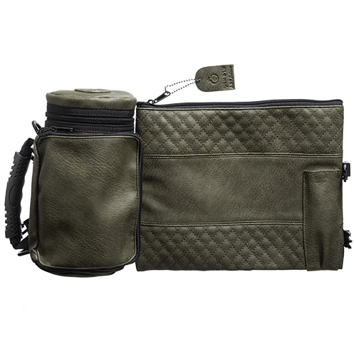 Leatherette Thermal Tefillin & Tallit Protective Case "Tik-taf" 22 cm- Olive Green