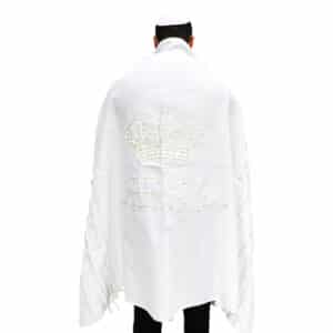 Talit Mofet Size 60 140*185 cm with Silver Stripes - with Embroidery