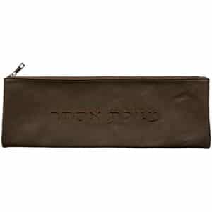 Leatherette Case for Ester Scroll 14*31.5 cm - Brown - with Embroidery