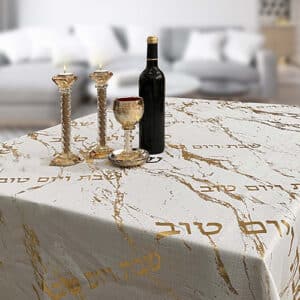 Elegant Fabric Tablecloth 140*220 cm "Gln Marble" - Gold
