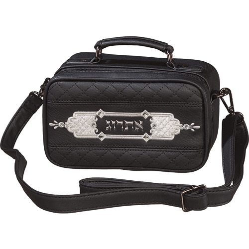 Leatherette Etrog Box 19*11 cm- Black