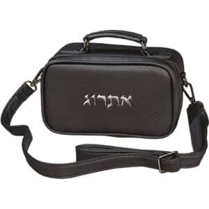 Leatherette Etrog Box 19*11 cm- Black