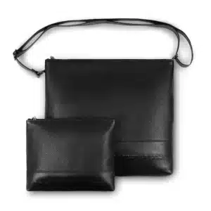 Leather Tallit & Tefillin Set 33x37 cm - Black