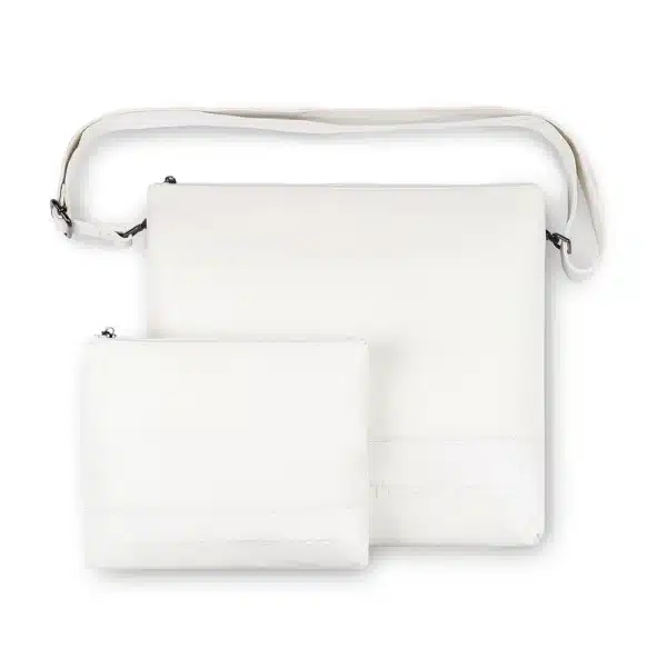 Leather Tallit & Tefillin Set 33x37 cm - White
