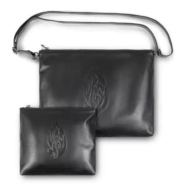Leather Tallit & Tefillin Set 29x38 cm - Black