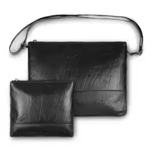 Leather Tallit & Tefillin Set 29x38 cm - Black