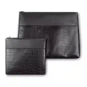 Leather Tallit & Tefillin Set 29x38 cm - Black