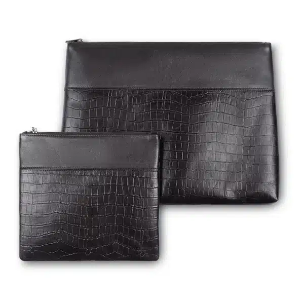 Leather Tallit & Tefillin Set 29x38 cm - Black