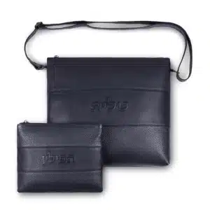 Leather Tallit & Tefillin Set 33x37 cm - Dark Blue