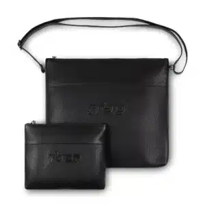 Leather Tallit & Tefillin Set 33x37 cm - Black