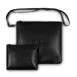 Leather Tallit & Tefillin Set 33x37 cm - Black