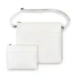 Leather Tallit & Tefillin Set 33x37 cm - White