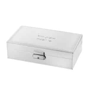 Fancy Jewelry Box with Print 21*12*6 cm - Silver