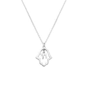 Necklace 952 Silver Plated- "Hamsa"
