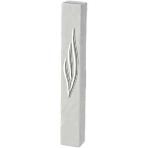 Polymer Stone-like Mezuzah 20 cm - White-silver