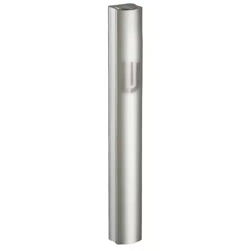 Aluminium Mezuzah 15cm- Dark Gray, with holes, with the Letter "Shin