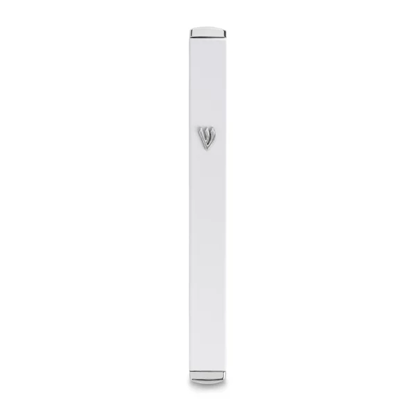 Aluminum Mezuzah with Cork 15cm - White