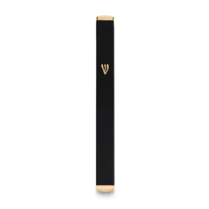 Aluminum Mezuzah with Cork 15cm - Black
