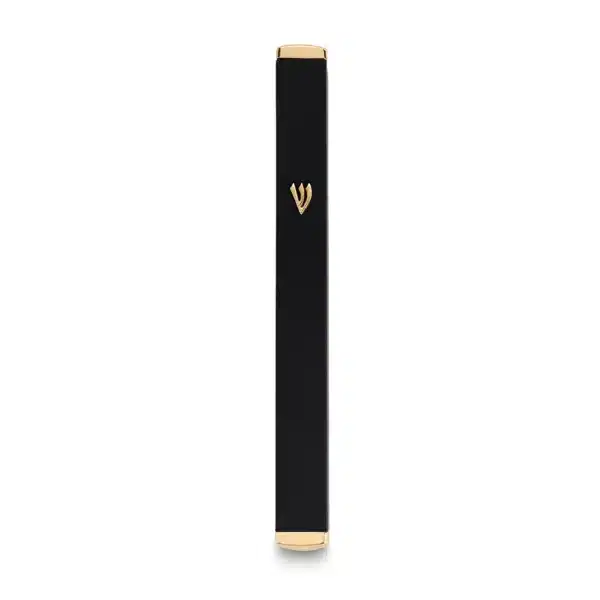Aluminum Mezuzah with Cork 15cm - Black