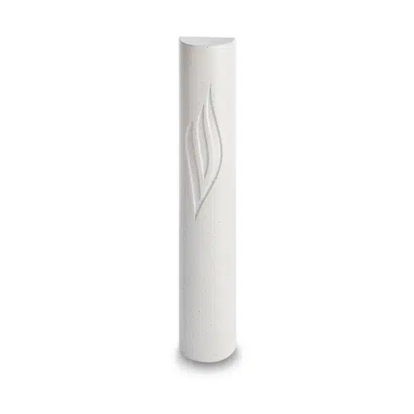 Concrete Polymer Half-Round Mezuzah Case, Concrete, 12 cm