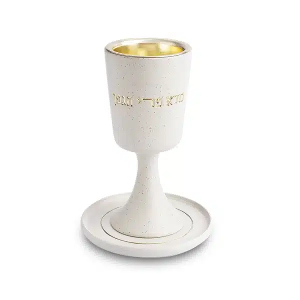 Polymer Kiddush Cup 15 cm with stem & Saucer