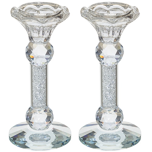 Crystal Candlesticks with Stones 15 cm