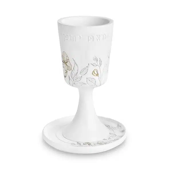 Polymer Kiddush Cup 15 cm with stem & Saucer