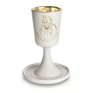 Polymer Kiddush Cup 15 cm with stem & Saucer