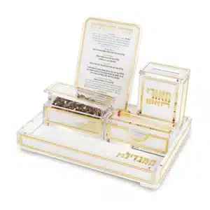 Acrylic Havdalah Set In a Gold-Tone Box 23.2*17.5 cm