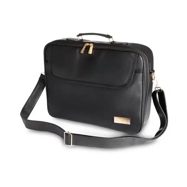Leatherette big Fabric Talit 43*36 cm with Handle- Black color