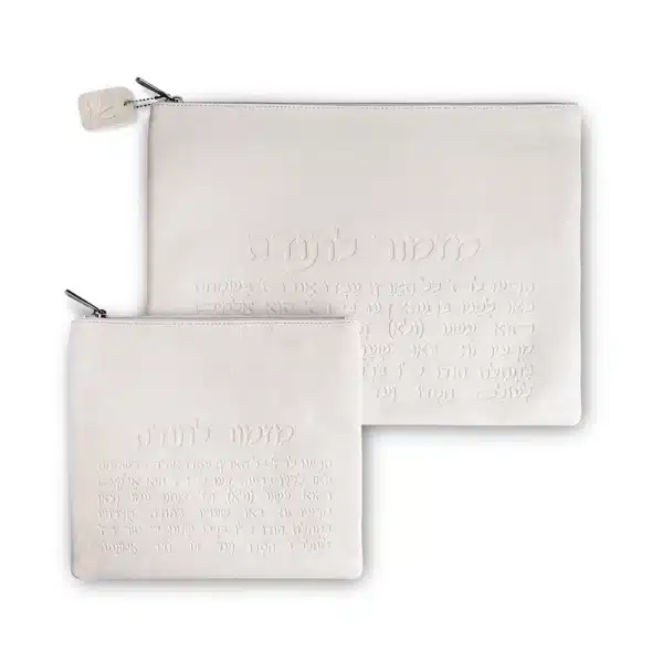 Leatherette Tallit - Tefillin Set 36*30 cm "Mizmor L'toda", Concrete