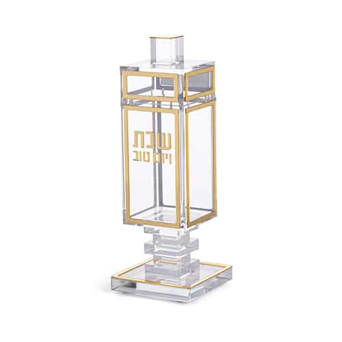 Lucite Matches Container - Gold