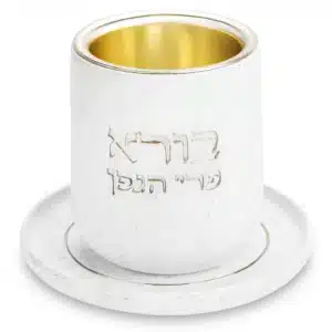 Polymer Kiddush Cup 8 cm with Saucer