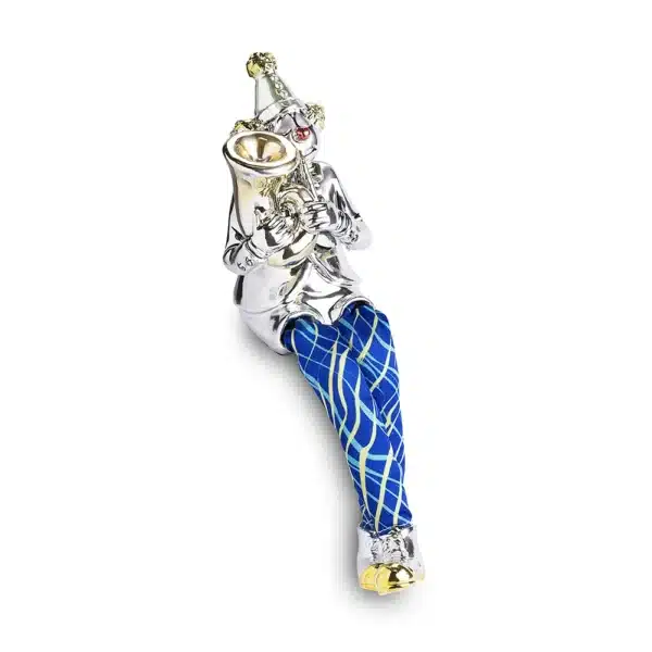 Polymer Clown Figurine with Cloth Legs 25 cm- Trombone Player