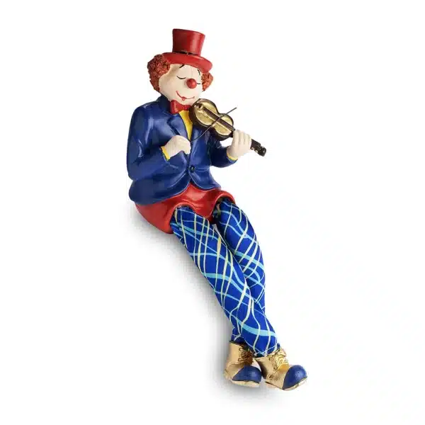 Polymer Clown Figurine with Cloth Legs 25 cm- Violin Player