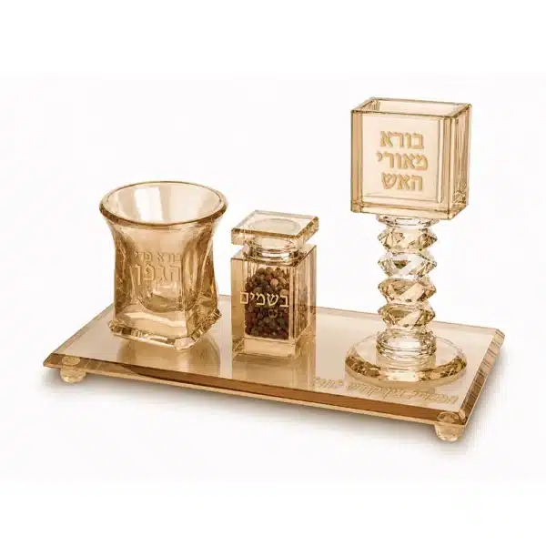 Crystal Havdala Set 25x12.5 cm - Gold